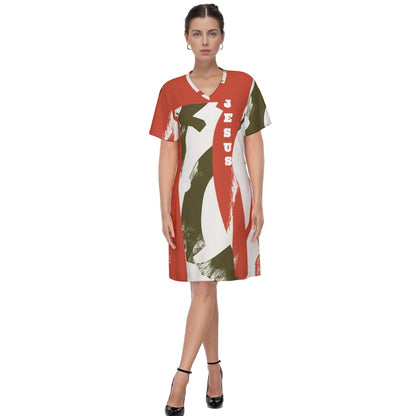 Women's V Neck Dress| Jesus Christ