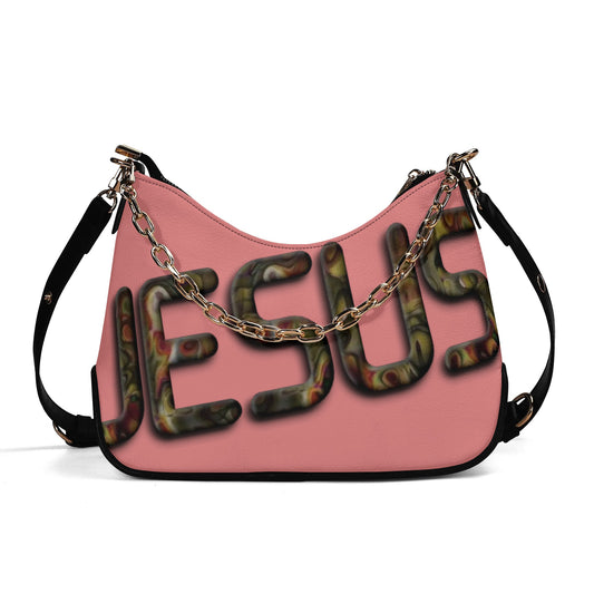 Lady PU Cross-body Bag With Chain Decoration