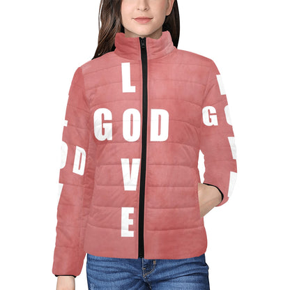 Women's stand collar padded jacket LG