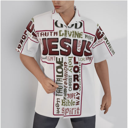 GodJesusLord Men's Hawaiian Shirt With Button Closure | 300