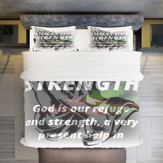 Four-piece Duvet Cover Set | GOD IS OUR STRENGTH | 500