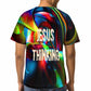 Men's Short-Sleeved Full-Width T-Shirt Jesus Thinking 300
