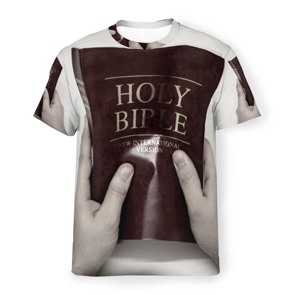 Women's Unisex O-Neck European Size T-Shirt | Hands Holding Bible