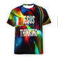 Men's Short-Sleeved Full-Width T-Shirt Jesus Thinking 300