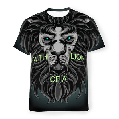 Men's Short-Sleeved Full-Width T-Shirt FAITH OF A LION